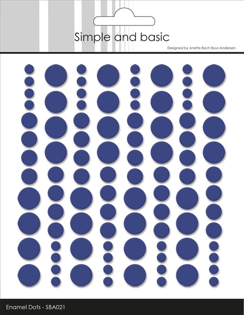 Simple and basic enamel dots Royal blue 4,6,8mm 96 stk